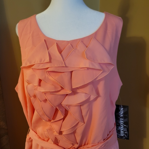 Nina Leonard Dresses & Skirts - Nina Leonard Coral Sleeveless Dress